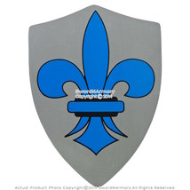 Medieval Crusader Knight Foam Shield with Fleur De Lis Coat Of Arms LARP Costume - £12.64 GBP