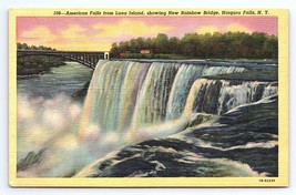 Postcard American Falls Luna Island New Rainbow Bridge Niagara Falls New York NY - £2.89 GBP