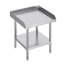 VEVOR Stainless Steel Adjustable Work Table 24 x 24 x 26 in, 3-Sided Bac... - $89.99