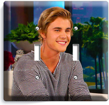 Justin Bieber Smile Tattoos Interview Double Light Switch Wall Plate Cover Teen - £10.91 GBP