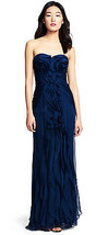 Adrianna Papell New Sexy Navy Ruffle Front Strapless Dress Gown   14    ... - £148.28 GBP