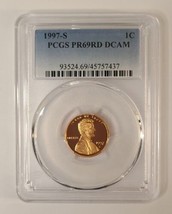 1997 S LINCOLN CENT PCGS PR69RD DCAM - FREE SHIPPING - £10.29 GBP