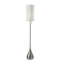 Adesso 1537-22 Christina Floor Lamp, 68 in., 100 W, Brushed Steel Finish/White,  - $212.99