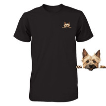 Funny Cairn Terrier Dog Peeking Pocket Tshirt Cute Puppy Dog Lover Tee Gift - £14.48 GBP+