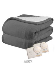 Biddeford 2063-9032138-902 MicroPlush Sherpa Electric Heated Blanket Queen Grey - $94.99