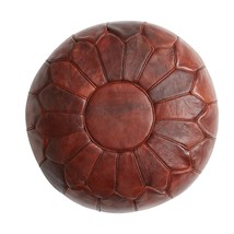 Warmth and Style: Moroccan Brown Round Pouf for Enduring Comfort - $4,925.77 MXN+