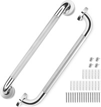 Two-Pack 16-Inch Wall Grab Bars For Seniors That Are Knurled To Prevent ... - £25.46 GBP