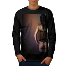 Sexy Lady Lingerie Tee Romantic Girl Men Long Sleeve T-shirt - £12.15 GBP