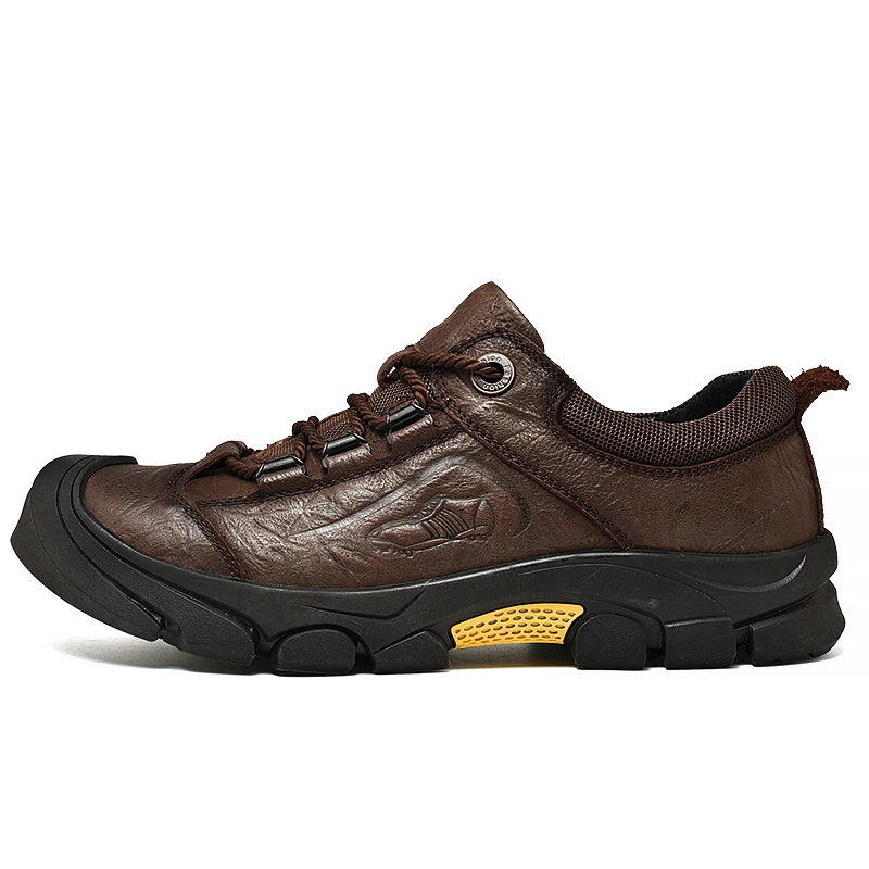 Outdoor Climbing Men&#39;s Shoes Genuine Leather Ankle Hiking Shoes Classic Mens Sne - £70.29 GBP