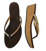 UGG Platform Thong Sandals Womens 9.5 Azure Braided Jute Cork Leather Strap Boho - £22.51 GBP