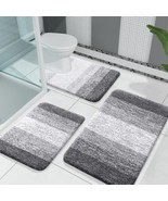 Sets 3 Piece, Soft Absorbent Microfiber Bath Rugs and U-Shaped - £108.76 GBP