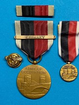 Wwii, U.S. Army Of Occupation, Medal, Mini Medal, Ribbon, Discharge Badge - £27.92 GBP