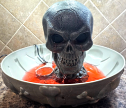 Halloween Skull Punch Bowl Fountain Bleeding Eyes Bone Ladle Electric See Video - £41.33 GBP