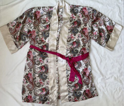 Victoria’s Secret Gold Label Cream Pink Paisley Floral Robe One Size vin... - $28.70