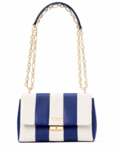 New Kate Spade Carlyle Striped Medium Shoulder bag Leather Outerspace - £136.59 GBP