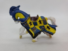 Papo 2002 Medieval Horse Blue and Yellow Figure - £7.91 GBP