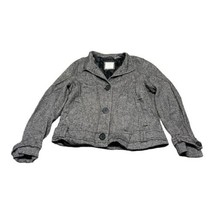 Old Navy Womens Black White Microcheck 4 Button Tweed Blazer Size XL Gray - £18.27 GBP
