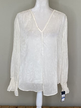 Rachel Roy NWT Women’s Sheer v Neck Blouse Size XL Ivory O3 - £13.47 GBP