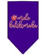 Mele Kalikimaka Screen Print Bandana Purple Small - £9.28 GBP
