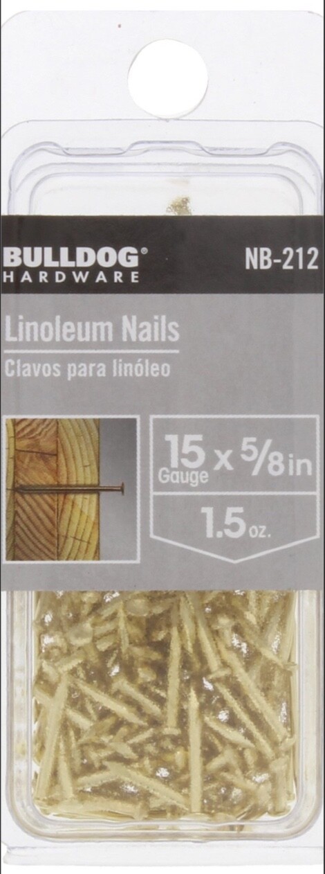 Bulldog Hardware Linoleum Nails, 15 Gauge X 5/8”,  Qty 1.5 Oz, #NB-212 - $4.49