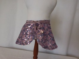 American Girl Doll Isabelle Dance Purple Double Ribbon Bow Sequins Wrap Skirt - £9.51 GBP