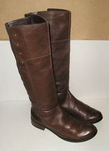 NINE WEST Women&#39;s &quot;Toreador&quot; Brown Leather Tall Pull-On Riding Boots Siz... - $29.00