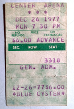 Blue Oyster Cult St. Paul Civic Center Ticket Stub December 26th 1977 - $13.05
