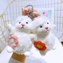 Pack Of 2 Soft Plush White Sheep Fur Best For Easter Baskets Keychain For Kids  - £11.18 GBP