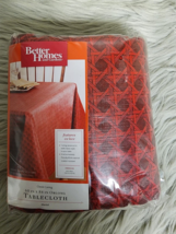 Better Homes and Gardens Red Sedona Vinyl Tablecloth 60" W x 84"  L Oblong NIP - $14.84