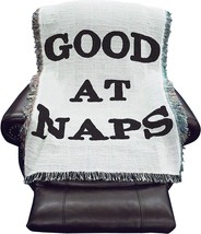 Good at Naps Blanket White - Gift Tapestry Throw for Back of Couch or, 61x36 - £52.20 GBP