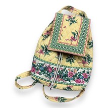 Vtg Vera Bradley Yellow Lilly Backpack Drawstring Bag Purse Knapsack *Flaws - $18.32
