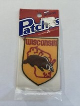 Wisconsin Badgers Souvenir Travel Badge Patch Iron On By Voyager Vtg USA... - $12.94 CAD