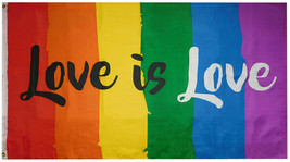 12X18 Love Is Love Boat Flag Rainbow Premium Quality 100D Woven Poly Nylon - £15.02 GBP