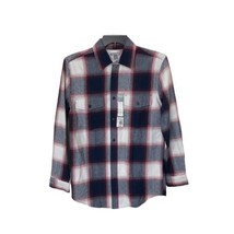 Falls Creek Women flannel plaid navy blue/white long sleeve shirt Small New - $22.24