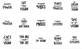 25 Vegan Icon stickers pack instant download svg,png,psd,eps,jpeg - £3.58 GBP