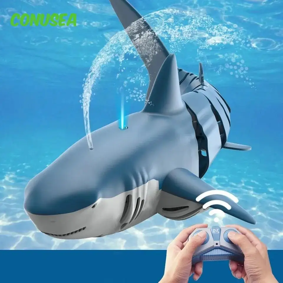 Rc Shark Robots 2.4G Simulation Remote Controlled Animals Fish Spray Water - £42.60 GBP+
