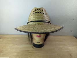 Men &amp; Women&#39;s Woven Straw Cowboy Hat Sun hat XL with strap - £11.17 GBP