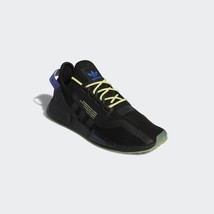 Adidas Originals Men&#39;s NMD_R1 V2 Running Sneakers GY8282 Black/ Yellow/Blue - £83.49 GBP