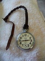 Wakmann Pocket Watch 17 jewels with leather fob, working - $79.20