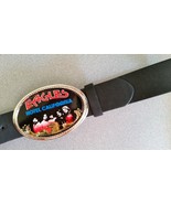 EAGLES  Rock  Epoxy PHOTO MUSIC BELT BUCKLE & Brown Bonded Leather Belt - New - $27.72