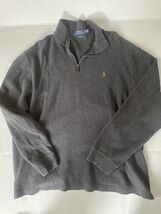 Polo Ralph Lauren Gray Estate Rib 1/4 Zip Pullover Sweater Size XXL - $40.36