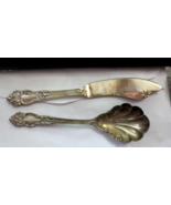 2 antique 1901 Reed &amp; Barton Tiger Lily Festivity Sugar Spoon and Knife - £11.00 GBP