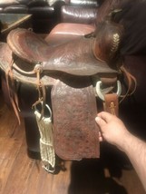 Vintage Antique horse  saddle rustic decor real leather - £78.79 GBP