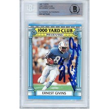 Ernest Givins Houston Oilers Signed 1987 Topps 1000 Yard Club On-Card Auto BGS - $78.38