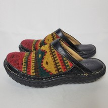 BORN Women&#39;s Size 8 / 39 Wool Leather Southwest Slip On Slides Clogs Mul... - £22.19 GBP