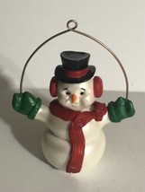 Vintage Bobbing Head Snowman Ornament Christmas Decoration XM1 - £7.03 GBP