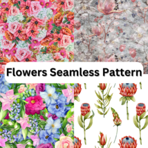  Watercolor Flowers Patterns - £1.58 GBP