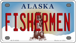 Fishermen Alaska State Novelty Mini Metal License Plate Tag - £11.72 GBP