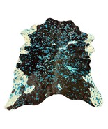 Black and White Calf Skin Acid Washed Dyed Blue Size: 36x34&quot; Z-069 - $106.96 CAD