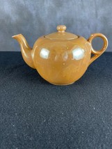 Vintage Hand Painted Orange Ceramic tea pot made in Japan with lid - $24.11